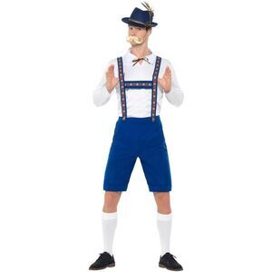 Smiffys Mens Bavarian Costume / White/Blue
